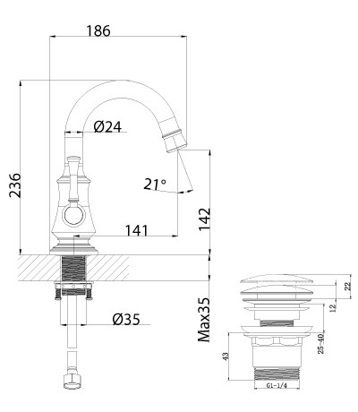 Lemark Peretto LM6307RB смеситель для раковины