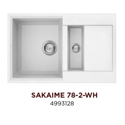 Omoikiri Sakaime 78-2-WH 4993128 кухонная мойка тetogranit белый 78х50 см