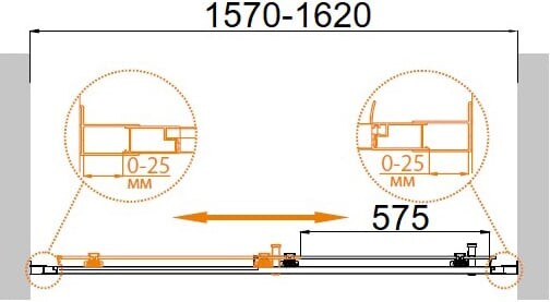 Cezares MOLVENO-BF-1-160-C-Cr-IV душевые двери 160*195