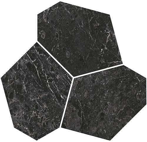 Керамическая плитка Декор Kerama Marazzi Прованс Марсель наборный Черный глянцевый обрезной 26,5x25,5x0,9 KMD2HID025BR