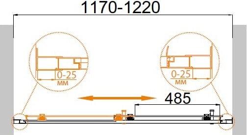 Cezares MOLVENO-BF-1-120-P-Cr душевые двери 120*195