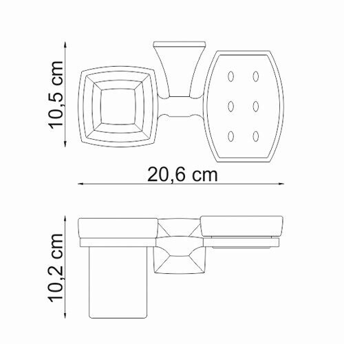 WasserKRAFT Wern K-2526 стакан с мыльницей хром