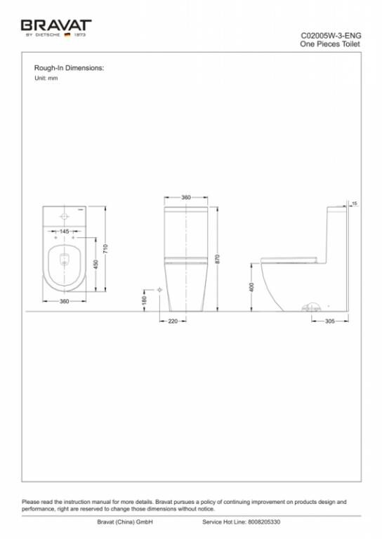 Bravat Gina C02005W-3-ENG унитаз напольный