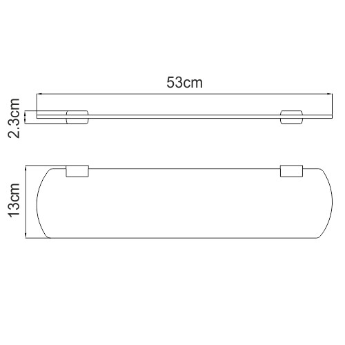 WasserKRAFT Sauer K-7924 Полка стеклянная золото