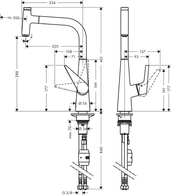 Hansgrohe 72821000 Talis Select S смеситель для кухни хром