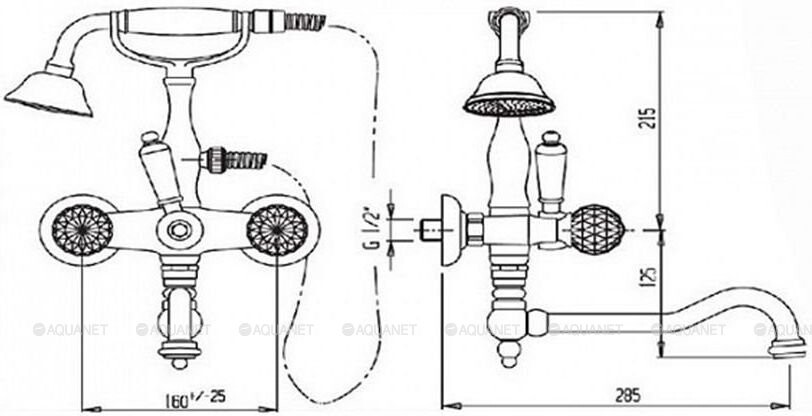 Cezares Nostalgia PBV2-01-Bi смеситель на борт ванны хром