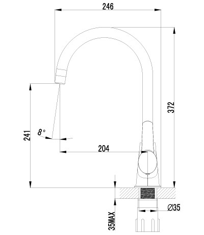 Lemark LM3255C Атлантисс смеситель для кухни хром