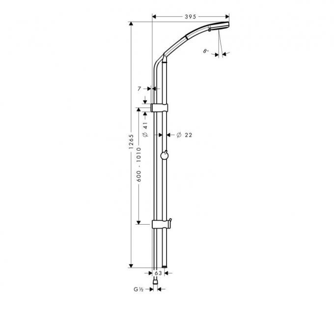 Душевой набор Hansgrohe Croma 100 Multi 27791000 Unica Reno Lift