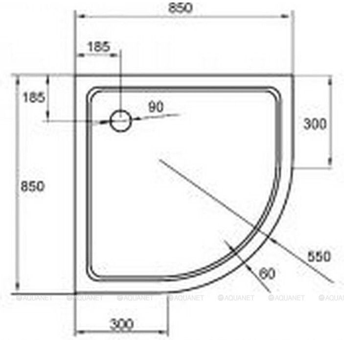 Cezares TRAY-A-R-85-550-15-W душевой поддон акриловый 85*85*15