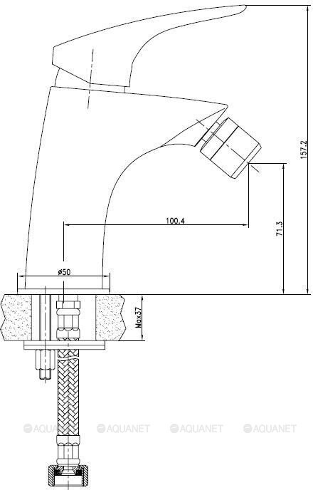 Aquanet Techno SD90884 смеситель для биде хром