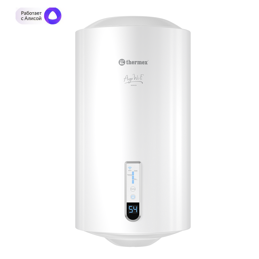 Водонагреватель аккумуляционный электрический бытовой Thermex Auga 50 V Slim Wi-Fi 111 392