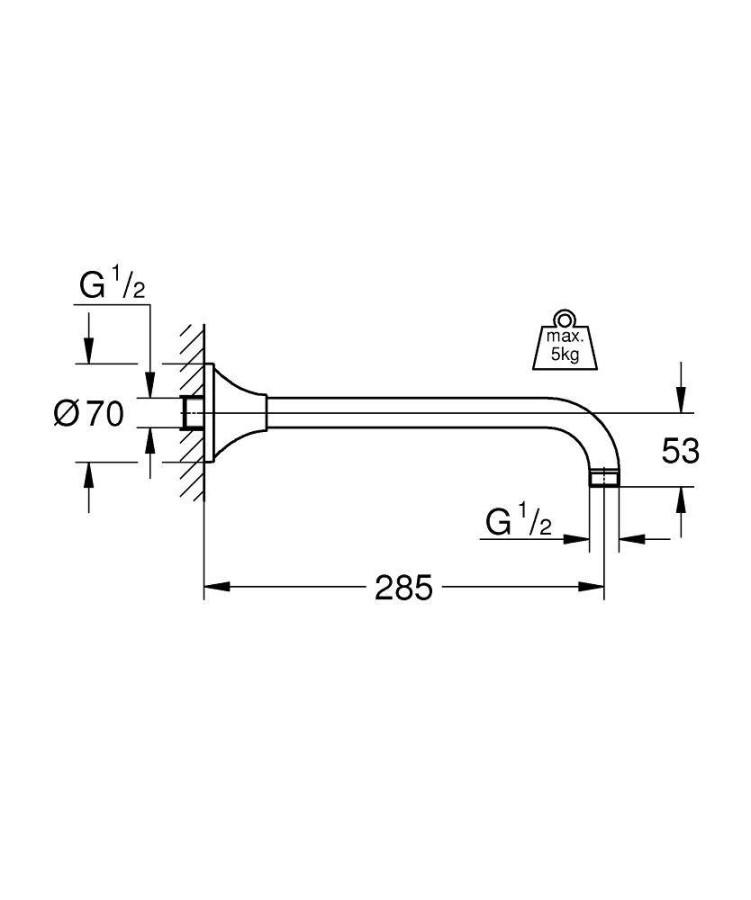 Grohe Rainshower Grandera 27986IG0 душевой кронштейн хром/золото