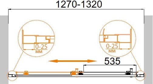 Cezares MOLVENO-BF-1-130-P-Cr душевые двери 130*195