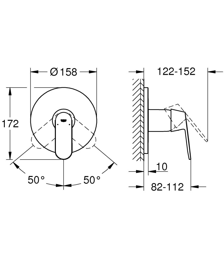 Grohe Eurosmart Cosmopolitan 24044000 смеситель для душа