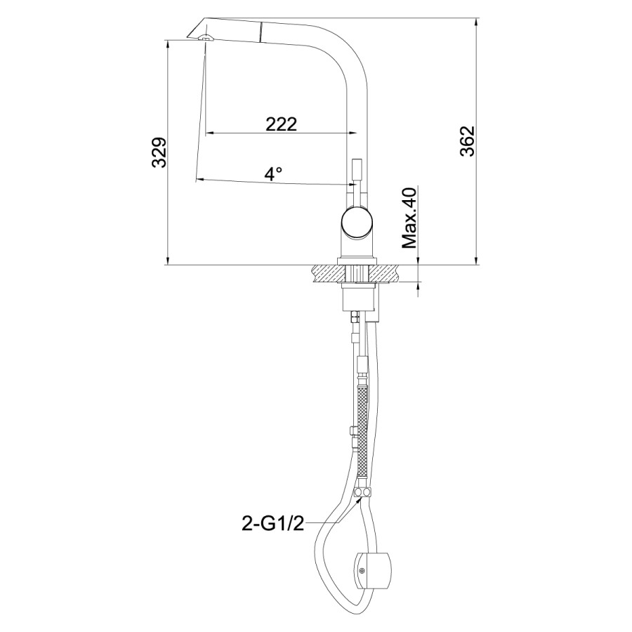 Lemark LM5075S Expert смеситель для кухни сталь