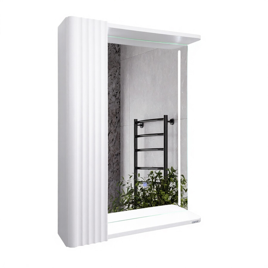 Зеркало-шкаф Comforty Ангара-60 белый матовый, со светодиодной подсветкой 00-00020667