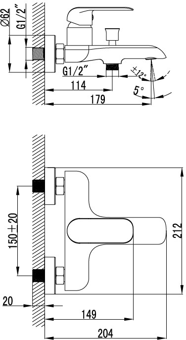 Iddis Calipso CALSB00i02 смеситель для ванны белый/хром