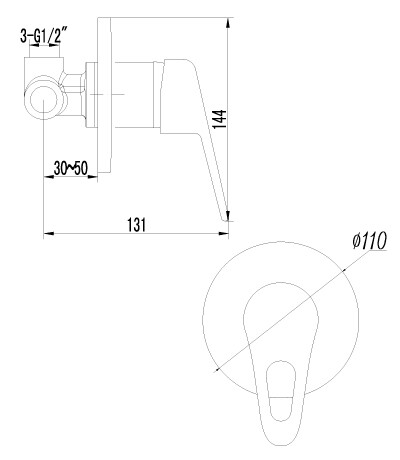 Lemark LM4123C Луна Смеситель для душа встраиваемый, без аксессуаров, хром