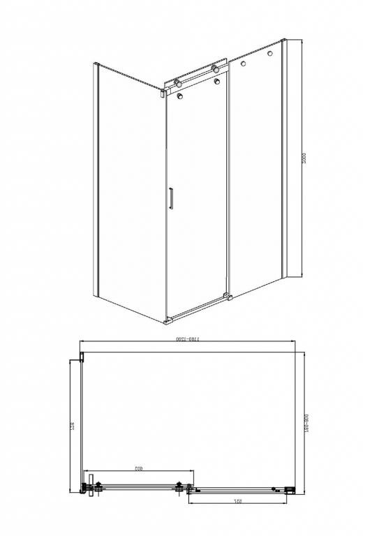 Bravat Wave BS120.3102S душевое ограждение 120*80*200