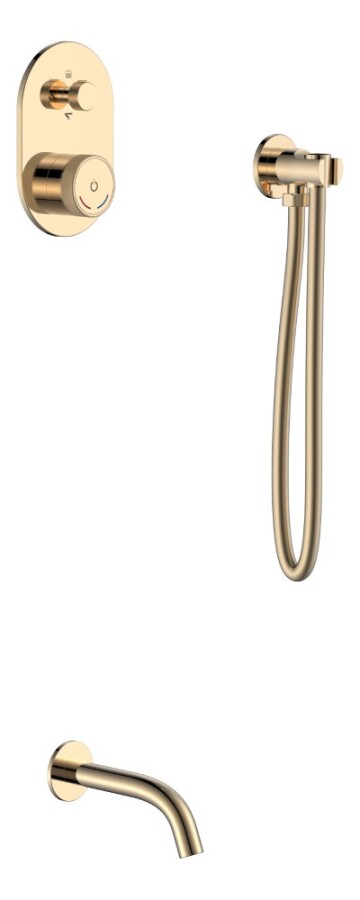 Boheme Tech Gold Смеситель для душа встраиваемый + излив + держатель лейки + шланг 154-G