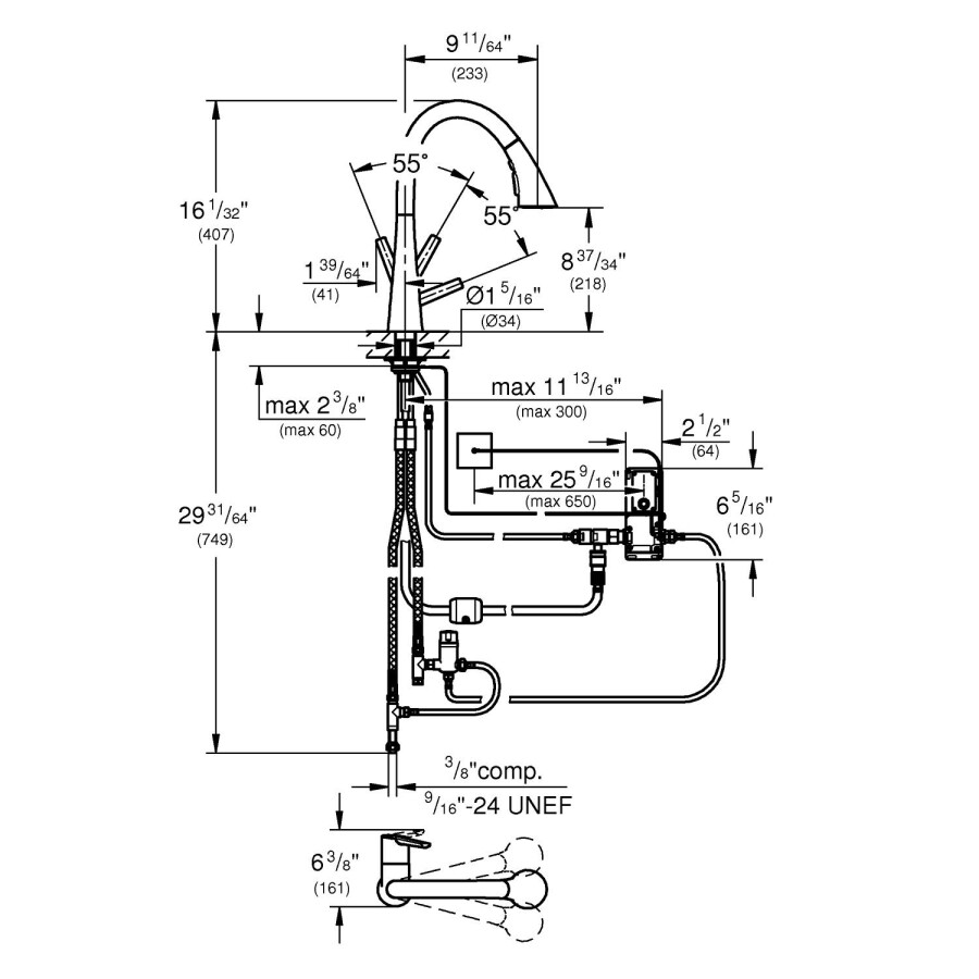 Grohe Zedra Touch 30219002 смеситель для кухни сенсорный хром