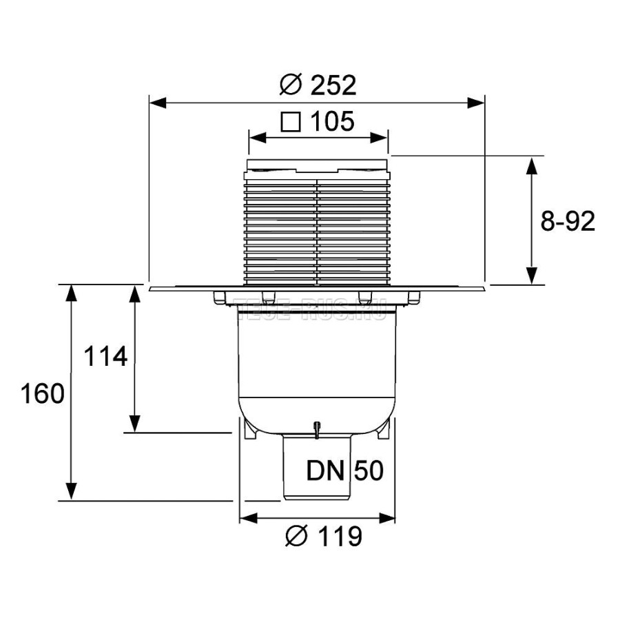 Tece Drainpoint S130 3601300 Душевой трап 100*100 мм