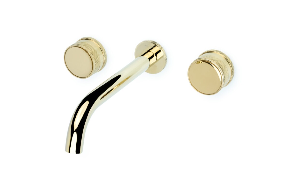 Смеситель для раковины из стены Boheme Prestige Gold на 3 отв. 152-2-G-PR