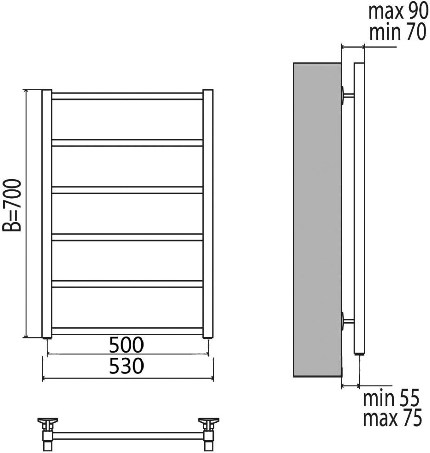 Terminus Контур полотенцесушитель электрический П6 500*700