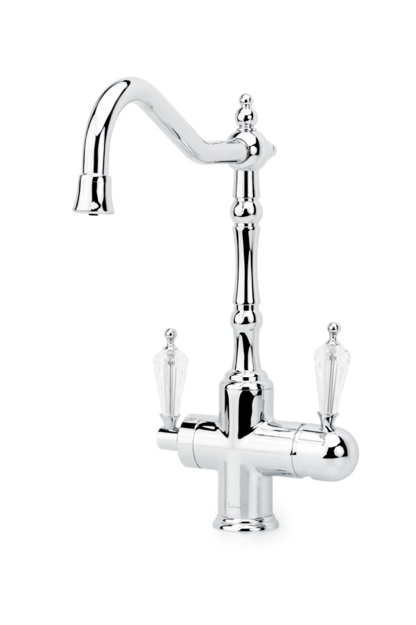 Смеситель для кухни Boheme Kitchen Tradizionale Chromo ручки с кристаллом SW 113-SW