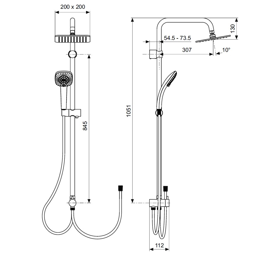 Ideal Standard IdealRain Cube A5862AA Душевая система без излива