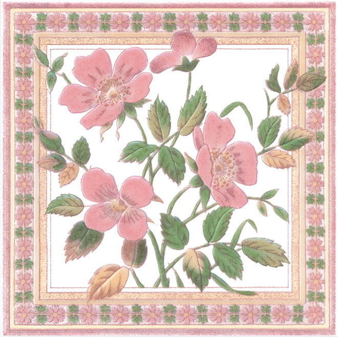 Kerama Marazzi Виктория 20х20 см декор настенный цветы розовый