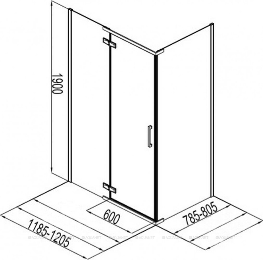 Aquanet Logic RC1200 AE32-S-120x80U-CT душевое ограждение 120*80*190