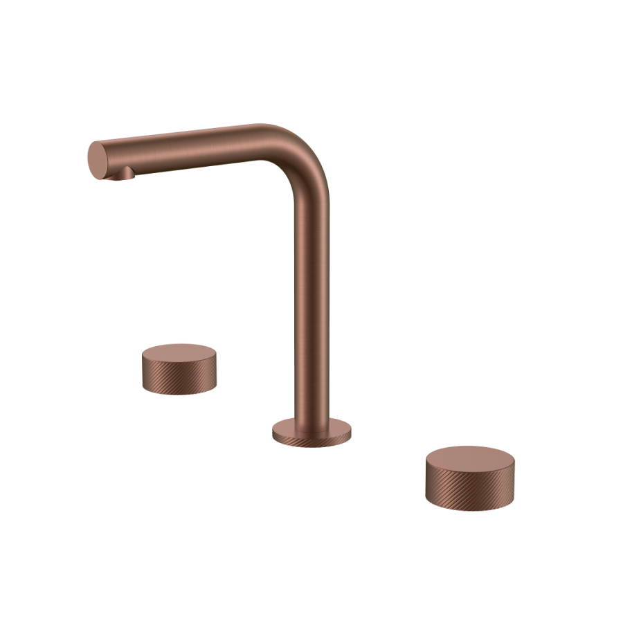 Смеситель для раковины Boheme Stick ручка Spirale на 3 отв. Brushed Bronze 152-BRB.4