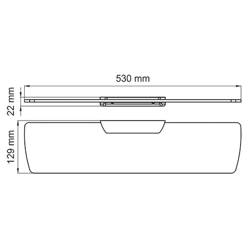 WasserKRAFT Glan K-5124 Полка стеклянная черный