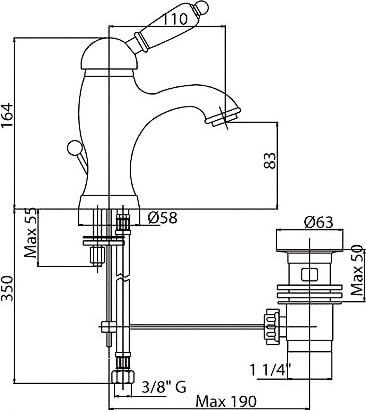 Cezares Vintage VINTAGE-LSM1-01-Sw-N смеситель для раковины хром