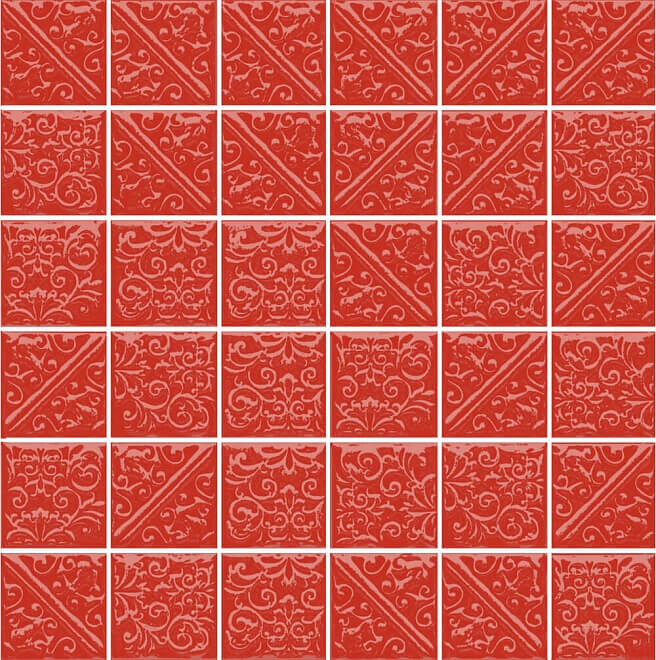 21024 Ла-Виллет красный 30.1*30.1 керамическая плитка мозаичная