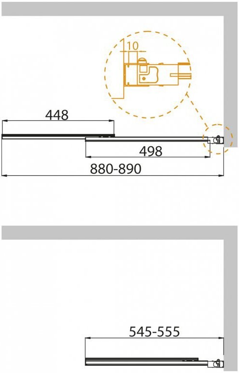 Cezares SLIDER-VF-11-90/150-P-Cr 90*145 шторка на ванну