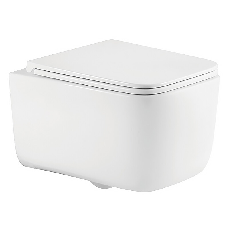 Унитаз подвесной Azario Bacio340х485х350 безободковый, система смыва "Скрытое Торнадо", с быстросъемным сиденьем "Микролифт" AZ-5103T-WHT