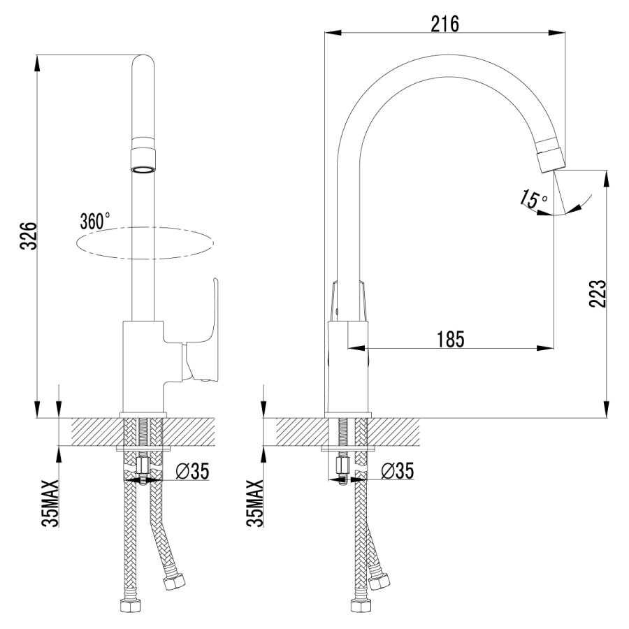 Lemark LM1605C plus Factor смеситель для кухни хром