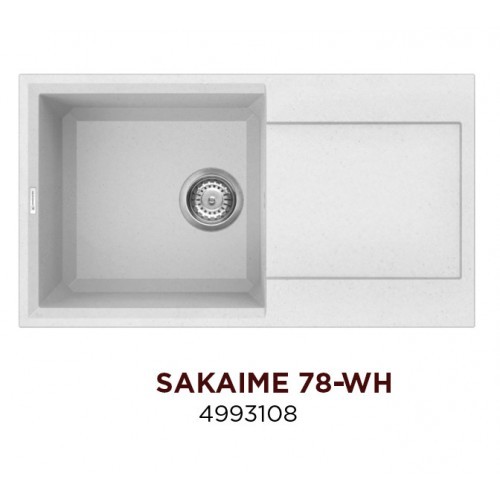 Omoikiri Sakaime 78-WH 4993127 кухонная мойка тetogranit белый 78х43.5 см