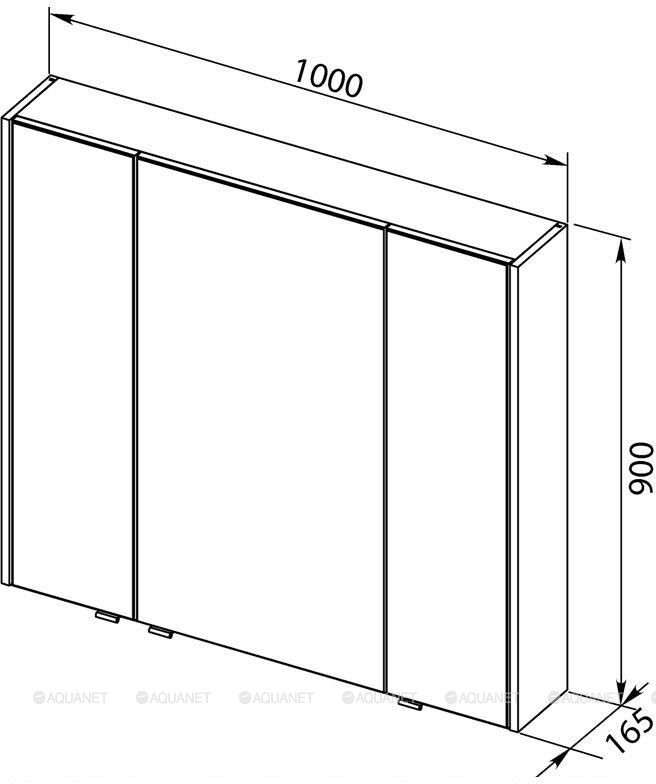 Зеркало-шкаф Aquanet Августа 100*90 белый 00210005