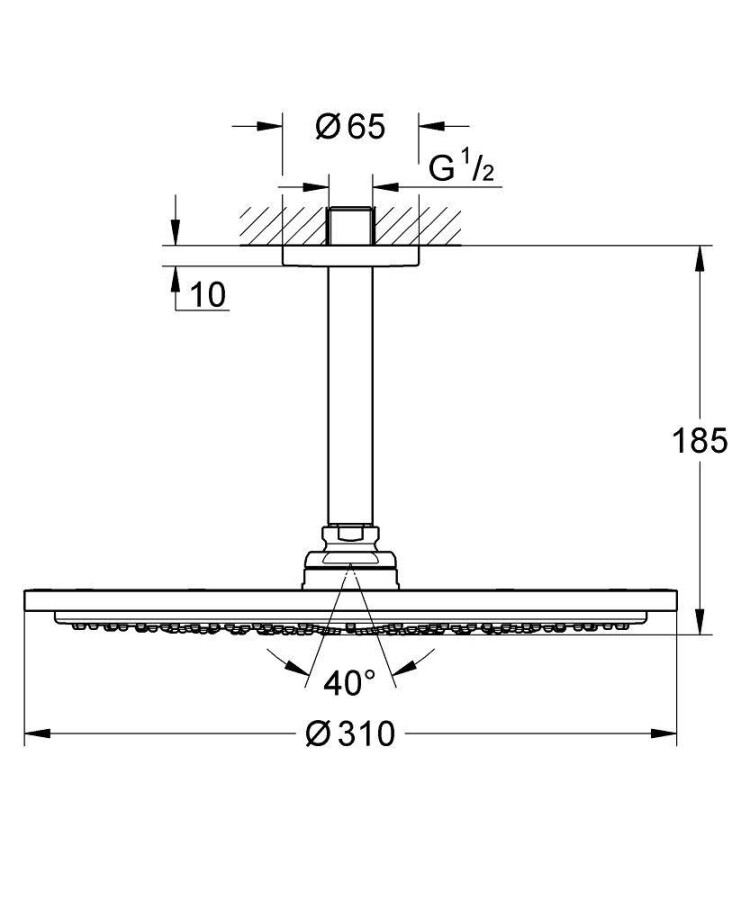 Grohe Rainshower 26067GL0 верхний душ холодный рассвет глянец