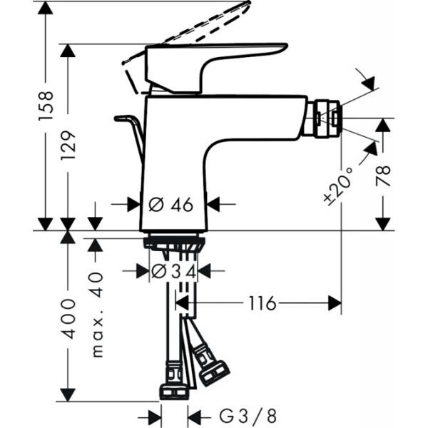 Hansgrohe Talis E 71720990 смеситель для биде