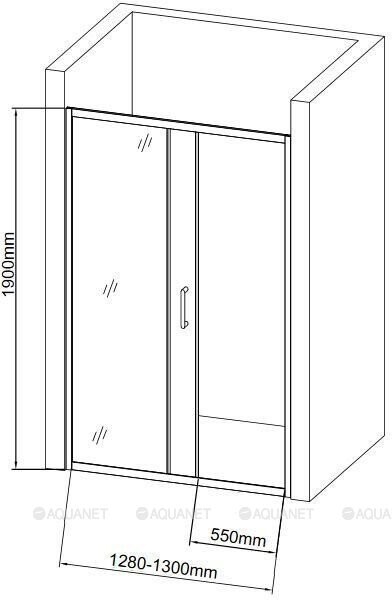 Aquanet SD-1300A душевые двери 130*190