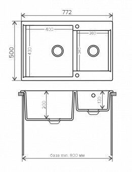 Polygran Brig 772 77 50 см мойка для кухни терракот 307