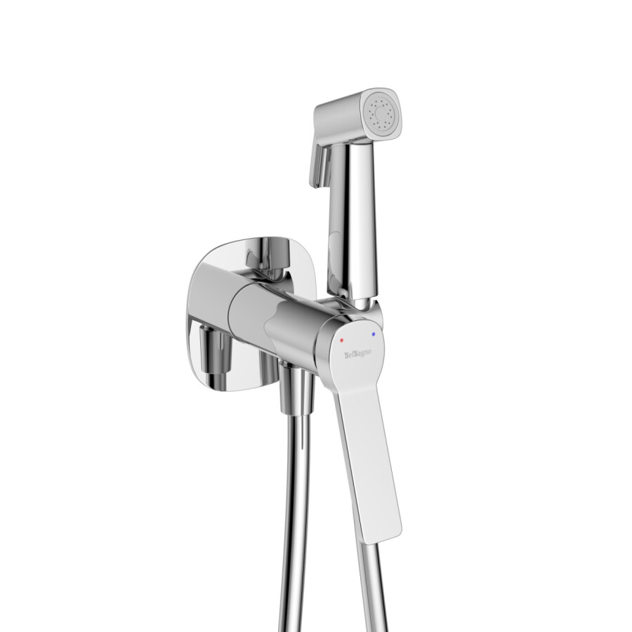 Встроенный смеситель BelBagno ALBANO-HGN-CRM с гигиеническим душем, хром
