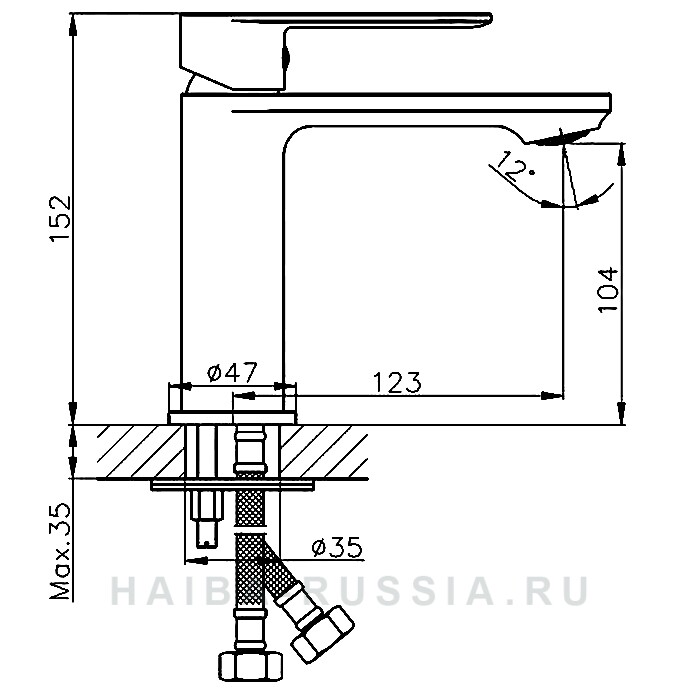 Haiba HB10590-7 смеситель для раковины 35 мм