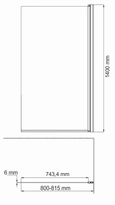 WasserKRAFT Berkel 48P01-80R Matt glass 80*140 шторка на ванну