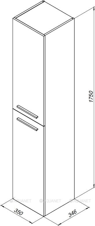 Aquanet Nova 00242259 шкаф-пенал подвесной, дуб рошелье 35