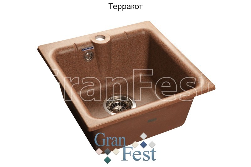 GranFest Practic GF-P-420 кухонная мойка терракот 41.7 х 41.7 см